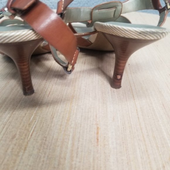 TOMMY HILFIGER WOMEN'S BROWN AUDITON OPEN-TOE SANDAL HEEL - Picture 5 of 8